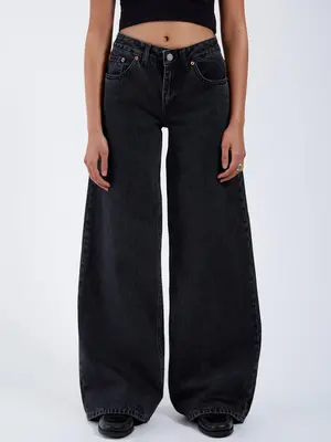 DRDENIM RHUE SLOUCHY FLARE JEANS - RETRO BLACK