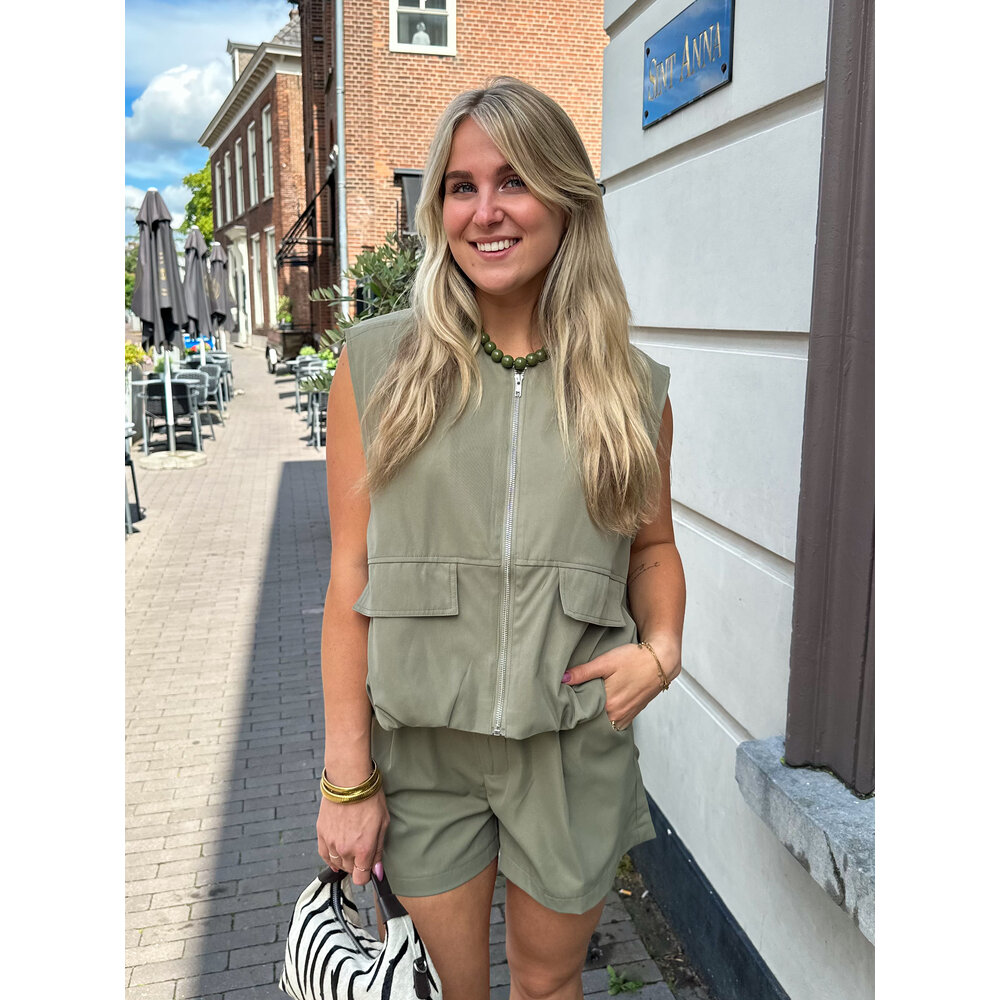 CARGO BOMBER GILET - ARMY GREEN LOTZ & LOT CARGO BOMBER GILET - ARMY GREEN