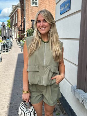LOTZ & LOT CARGO BOMBER GILET - ARMY GREEN