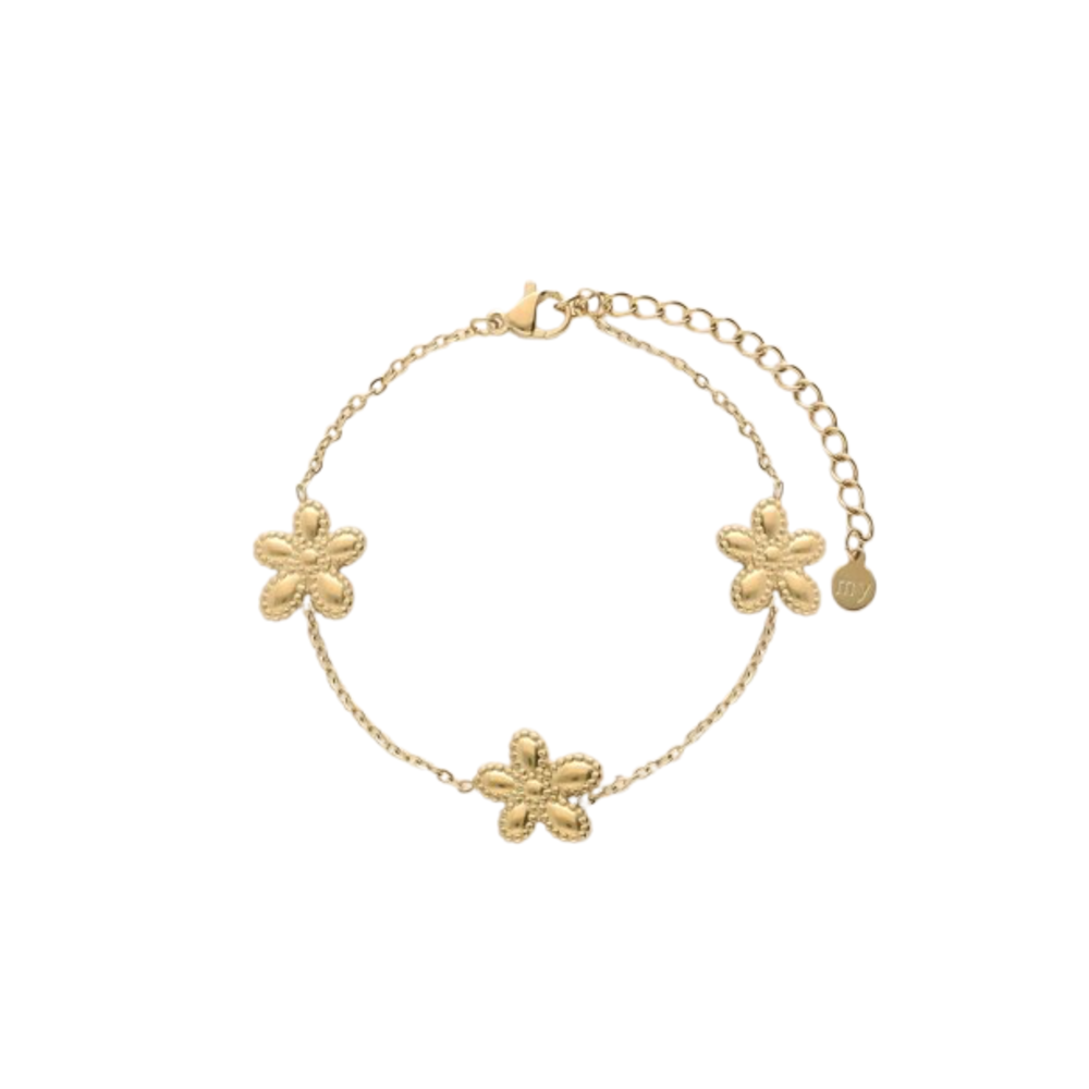 THREE FLOWERS BRACELET - GOLD My Jewellery THREE FLOWERS BRACELET - GOLD