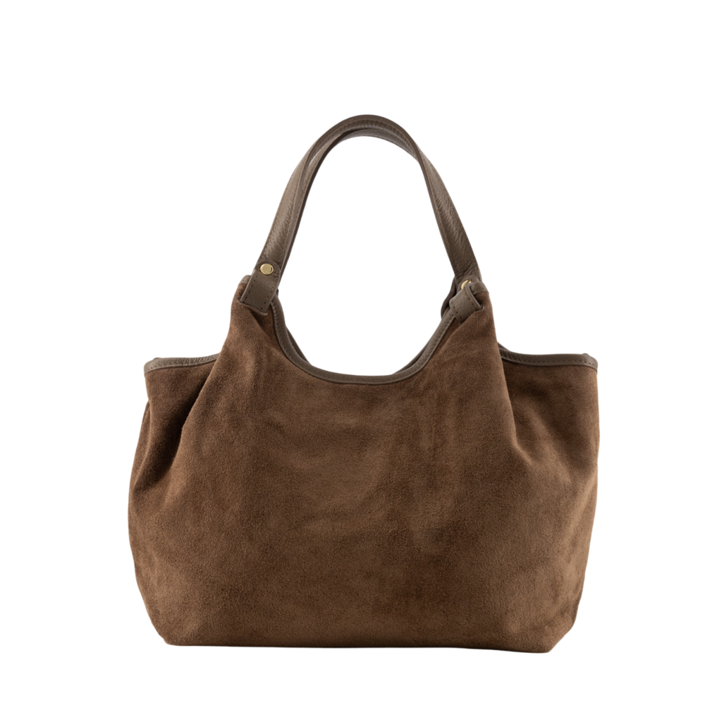 LOU MEDIUM SUEDE BAG - TAUPE LOTZ & LOT LOU MEDIUM SUEDE BAG - TAUPE
