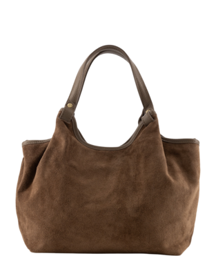 LOTZ & LOT LOU MEDIUM SUEDE BAG - TAUPE LOTZ & LOT LOU MEDIUM SUEDE BAG - TAUPE