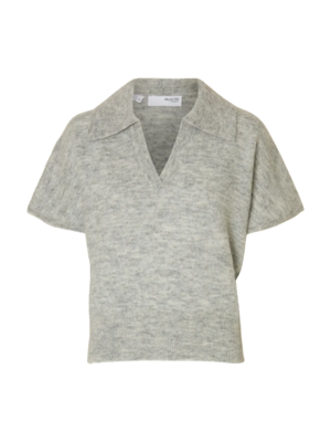 Selected Femme LULU POLO KNIT - GREY