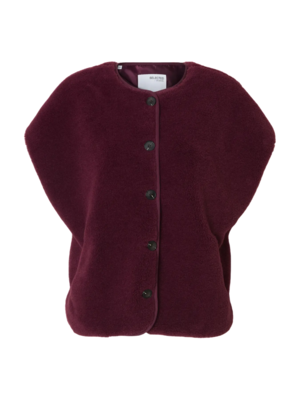 Selected Femme SMILLA TEDDY GILET - BORDEAUX