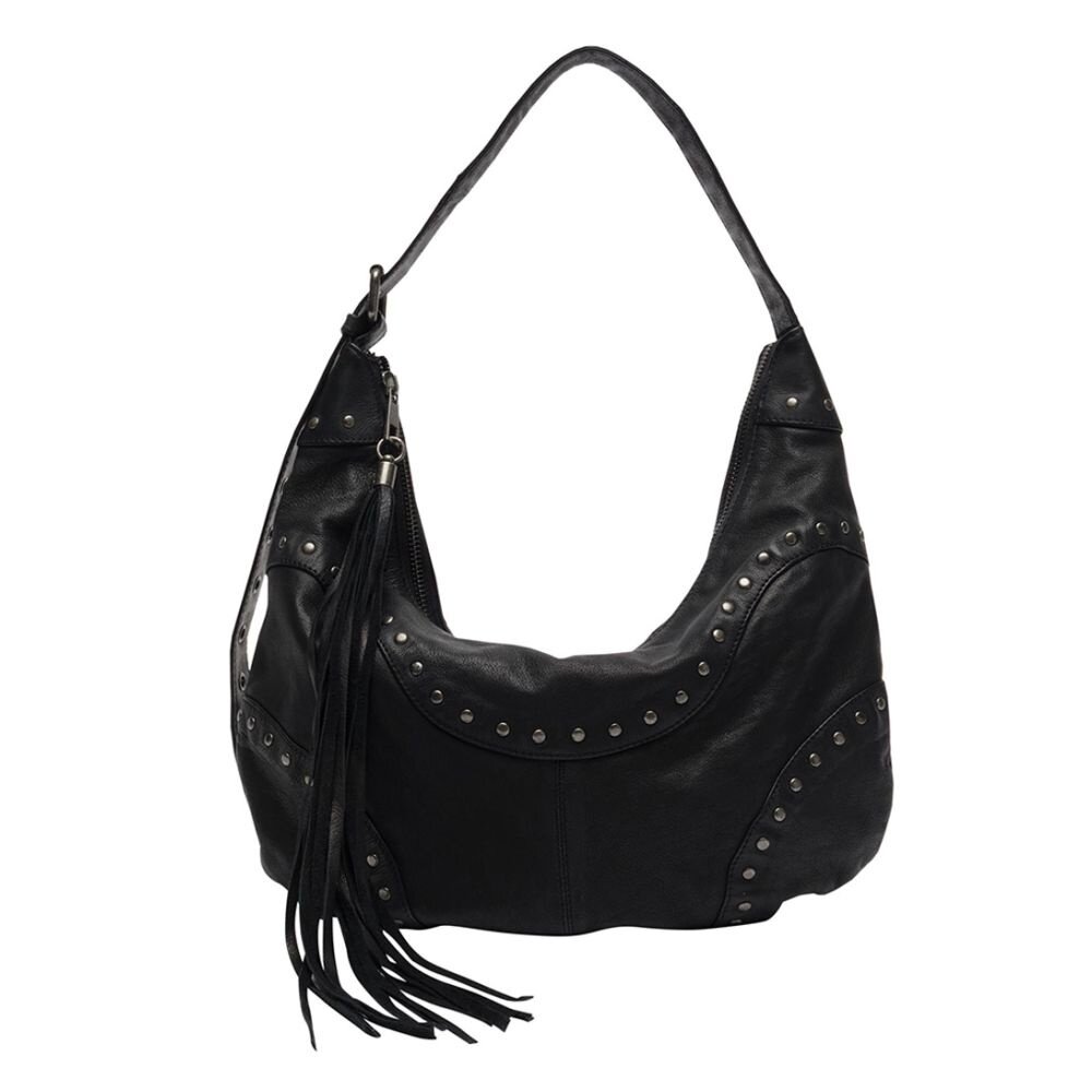 NUNOO DAGMAR RIVET BAG - WASHED BLACK/ANTIQUE SILVER