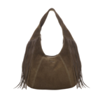 NUNOO GABI FRINGE SUEDE BAG - DARK OLIVE