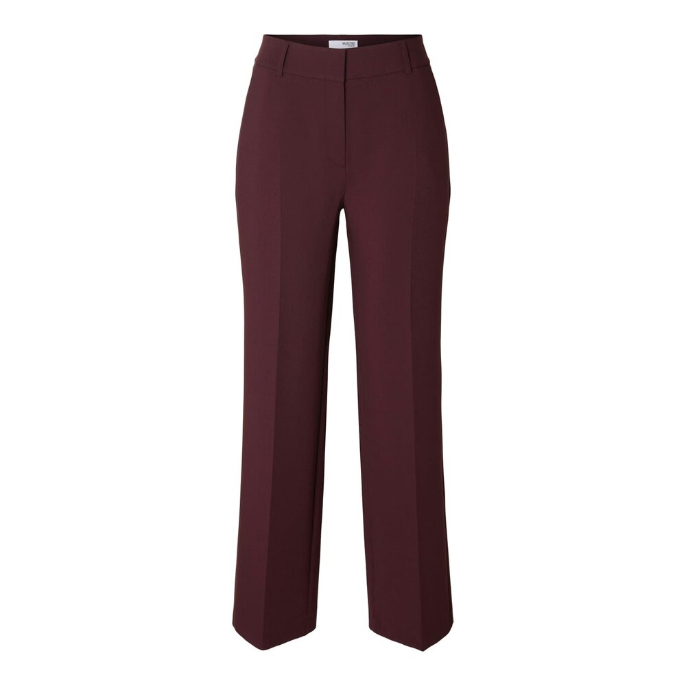 Selected Femme RITA WIDE PANTS - BORDEAUX