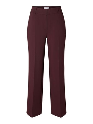 Selected Femme RITA WIDE PANTS - BORDEAUX