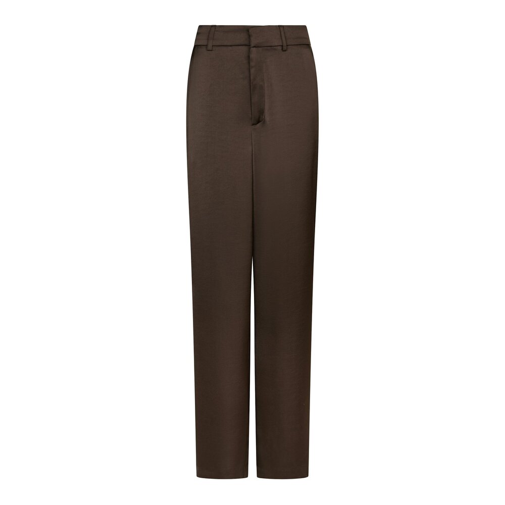 Neo Noir EMMETT HEAVY SATEEN PANTS - DARK BROWN