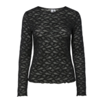 YAS CARA LACE TOP - BLACK