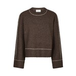 Neo Noir ROEME KNIT BLOUSE - BROWN MELANGE