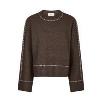 ROEME KNIT BLOUSE - BROWN MELANGE
