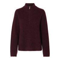 LULU KNIT HALF ZIP - FIG MELANGE