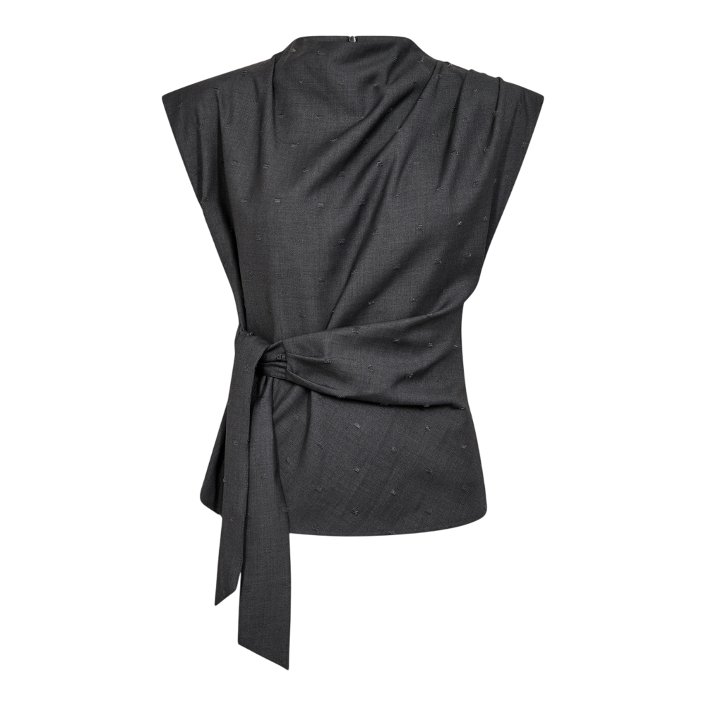 co'couture SAGA PLEAT TOP - MID GREY