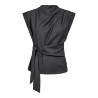SAGA PLEAT TOP - MID GREY