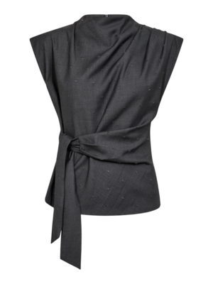 co'couture SAGA PLEAT TOP - MID GREY