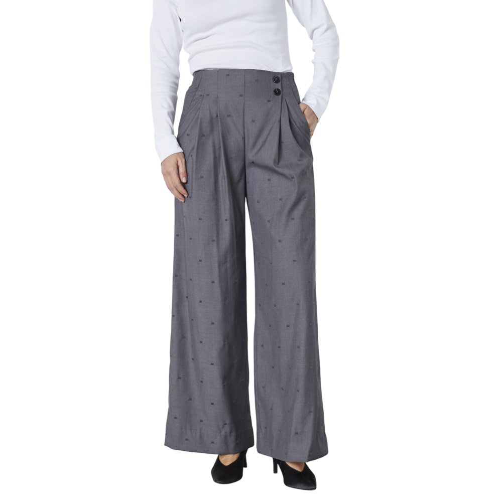 co'couture SAGA PLEAT PANTS - MID GREY