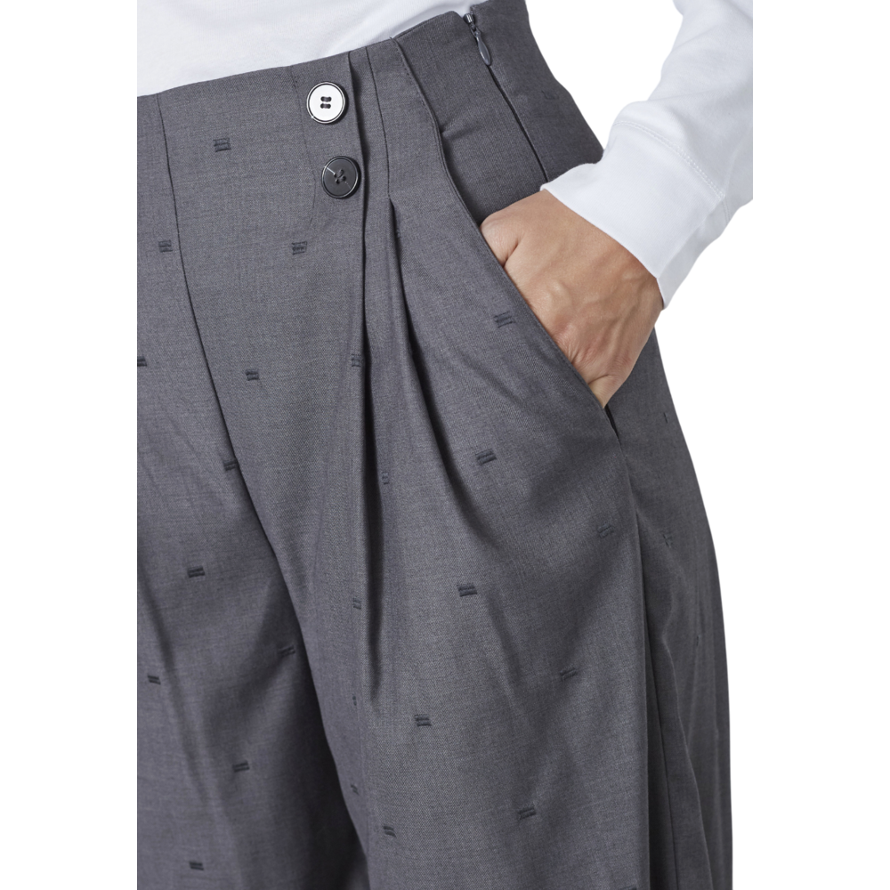 co'couture SAGA PLEAT PANTS - MID GREY