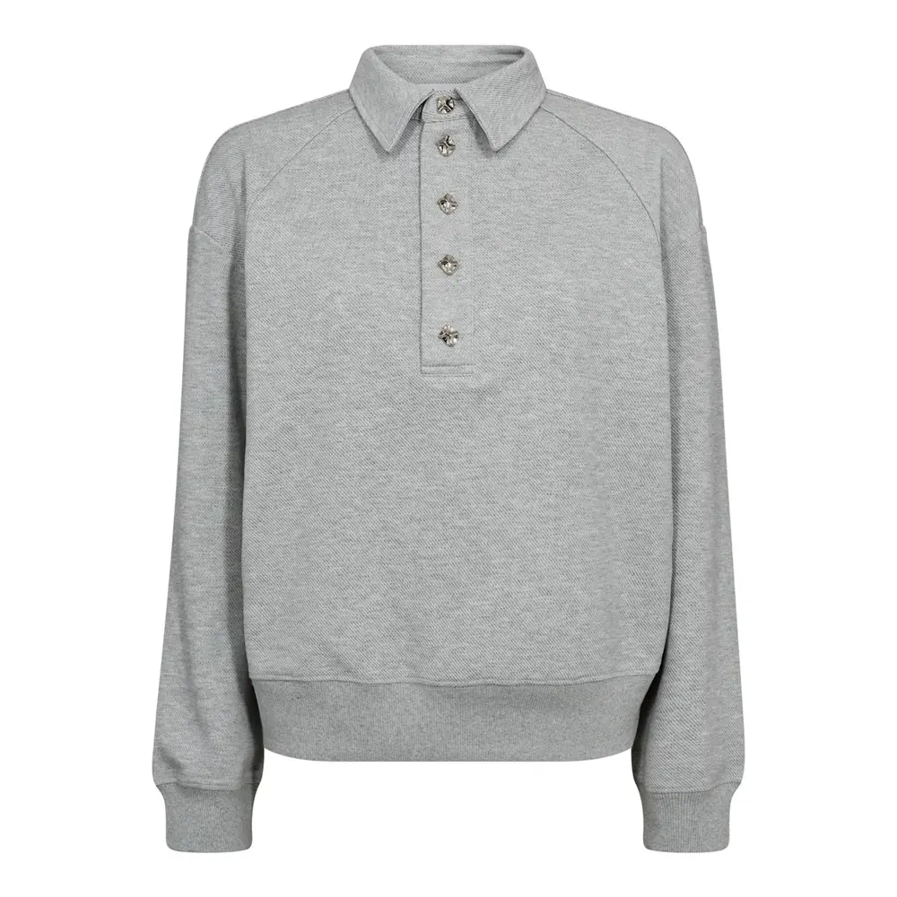 co'couture DENGI POLO SWEAT - PALE GREY