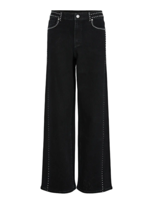 YAS NOELLE STUDDED JEANS - DARK GREY