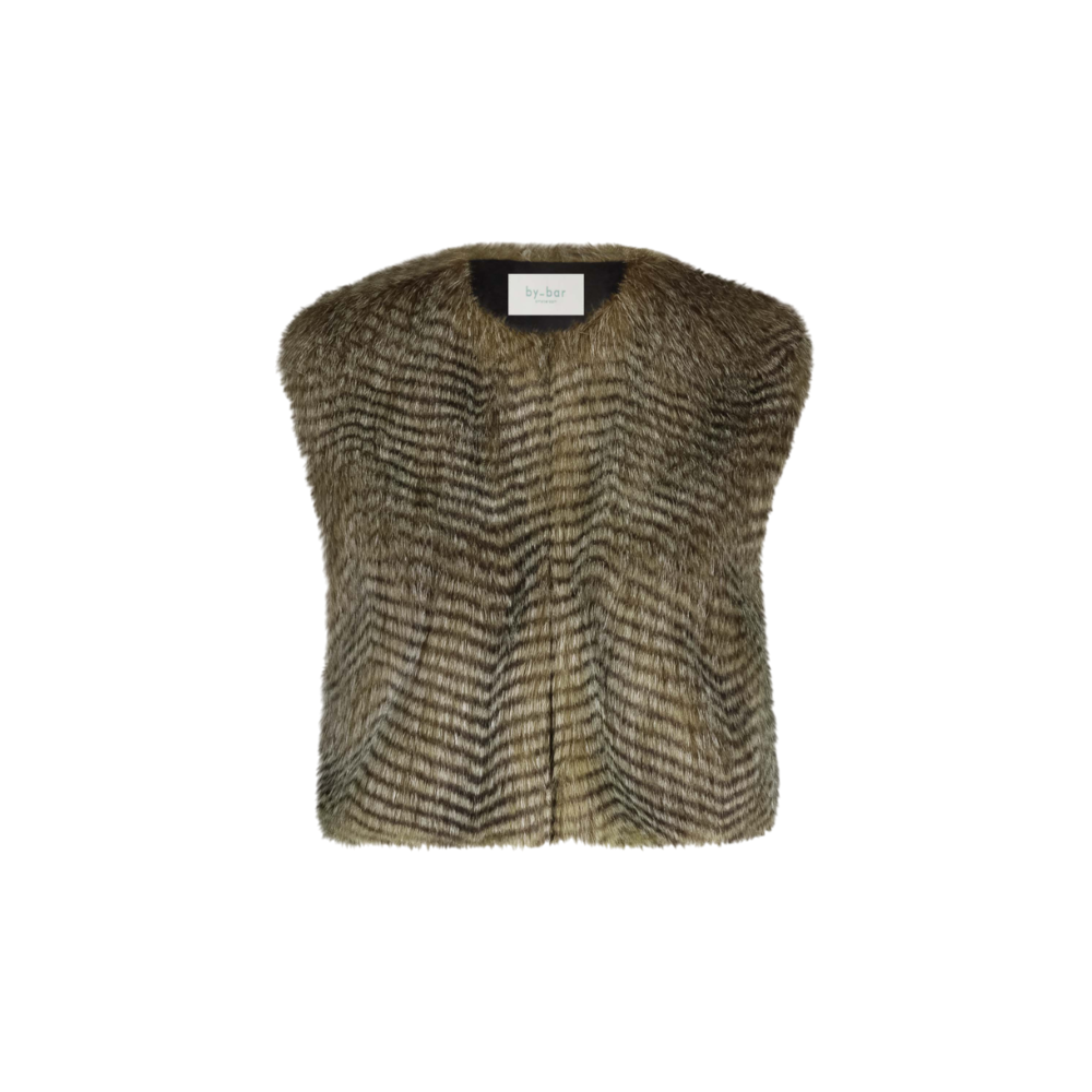 BY BAR NORI FAUX FUR GILET - BROWN