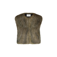 NORI FAUX FUR GILET - BROWN