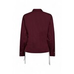 co'couture POPPY EYELET TIE SHIRT - WINERED