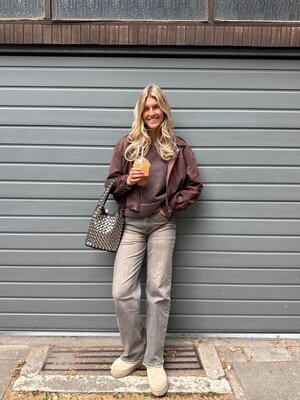 LOTZ & LOT ROXY WIDE LEG JEANS - GREY/BROWN