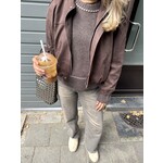 Neo Noir ROEME KNIT BLOUSE - BROWN MELANGE
