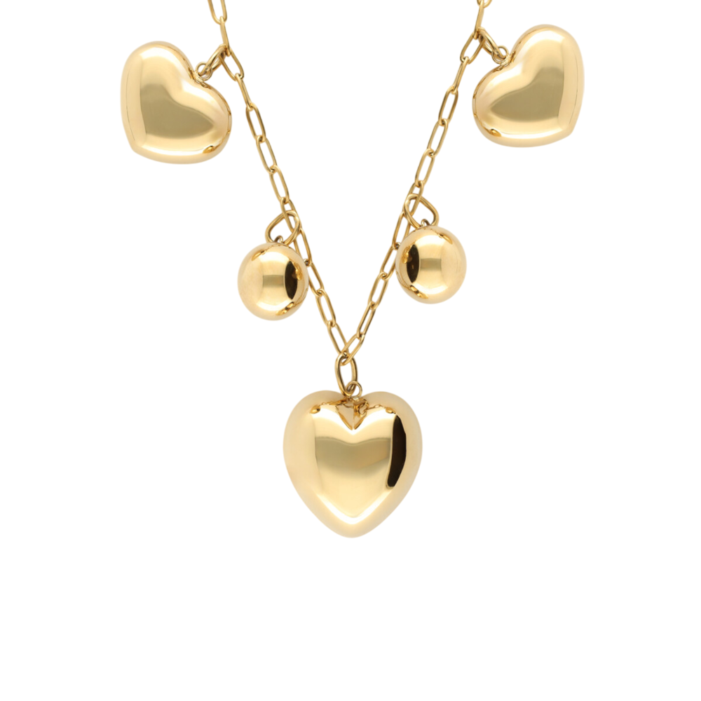 My Jewellery BOLD HEARTS LINK NECKLACE - GOLD