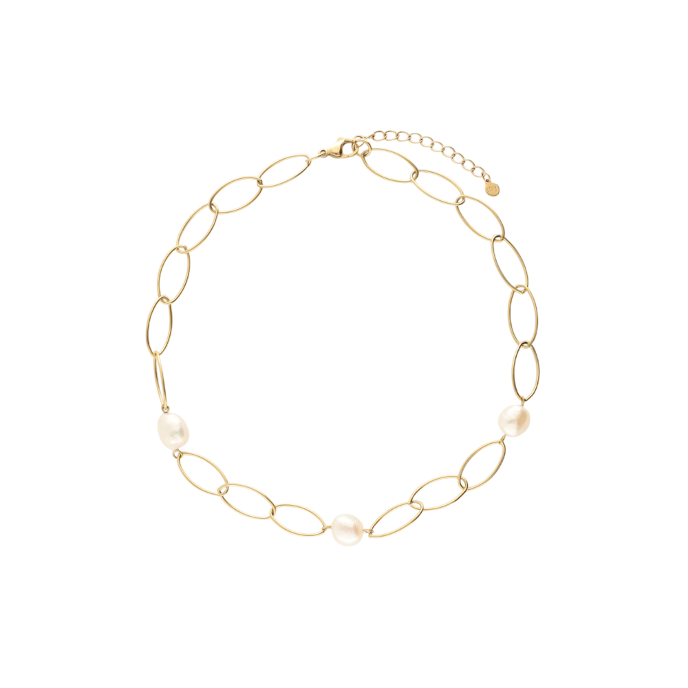 My Jewellery BOLD PEARLS LINK NECKLACE - GOLD