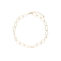 BOLD PEARLS LINK NECKLACE - GOLD