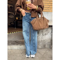 EVINA WIDE LEG JEANS - MID BLUE