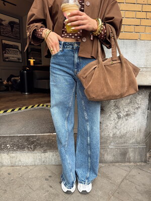 LOTZ & LOT EVINA WIDE LEG JEANS - MID BLUE