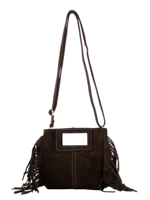 LOTZ & LOT SYLVIE SUEDE BAG - DARK BROWN