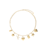 BOLD MULTI CHARM LINK NECKLACE - GOLD My Jewellery BOLD MULTI CHARM LINK NECKLACE - GOLD
