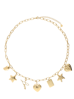 My Jewellery BOLD MULTI CHARM LINK NECKLACE - GOLD