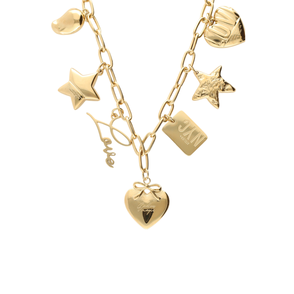 BOLD MULTI CHARM LINK NECKLACE - GOLD My Jewellery BOLD MULTI CHARM LINK NECKLACE - GOLD