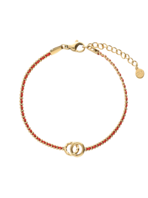 My Jewellery DOUBLE CIRCLE BRACELET - RED/GOLD