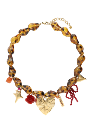 My Jewellery BEAD CHARM NECKLACE - LEOPARD PRINT