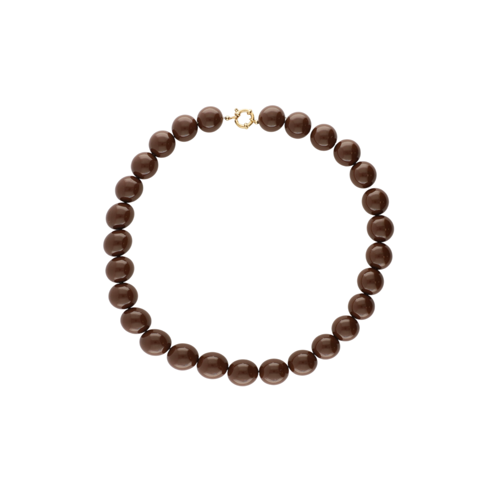 STATEMENT ROUND BEAD NECKLACE - BROWN My Jewellery STATEMENT ROUND BEAD NECKLACE - BROWN