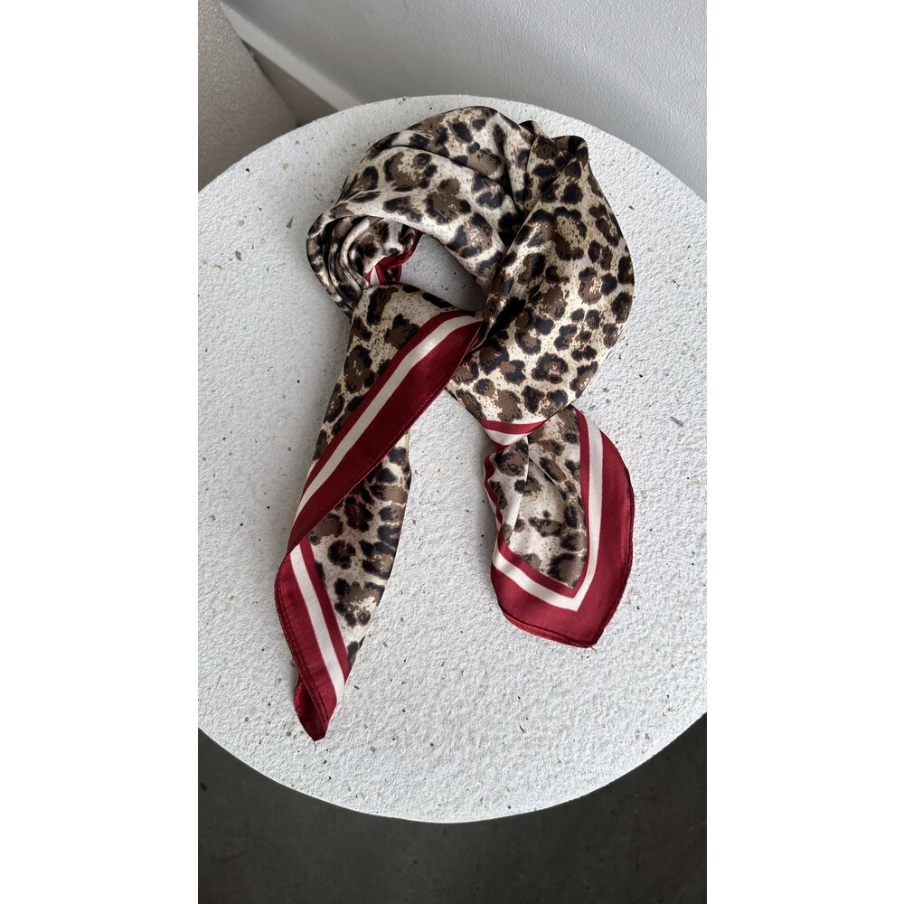 MOZA PANTER SCARF - BROWN/RED LOTZ & LOT MOZA PANTER SCARF - BROWN/RED