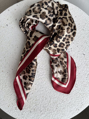LOTZ & LOT MOZA PANTER SCARF - BROWN/RED