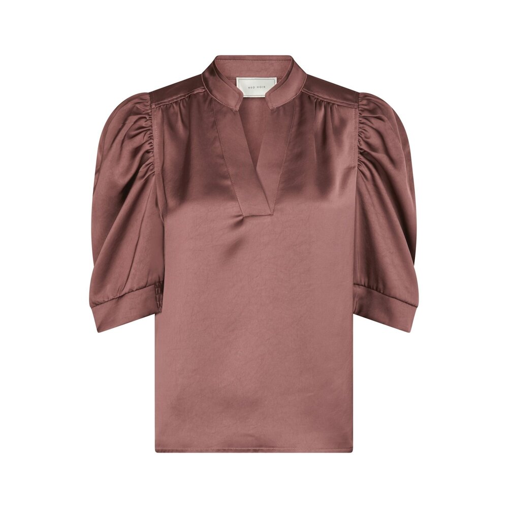 ROELLA HEAVY SATEEN BLOUSE - DARK ROSE Neo Noir ROELLA HEAVY SATEEN BLOUSE - DARK ROSE