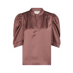 ROELLA HEAVY SATEEN BLOUSE - DARK ROSE Neo Noir ROELLA HEAVY SATEEN BLOUSE - DARK ROSE
