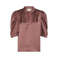 ROELLA HEAVY SATEEN BLOUSE - DARK ROSE