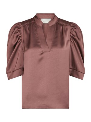 Neo Noir ROELLA HEAVY SATEEN BLOUSE - DARK ROSE