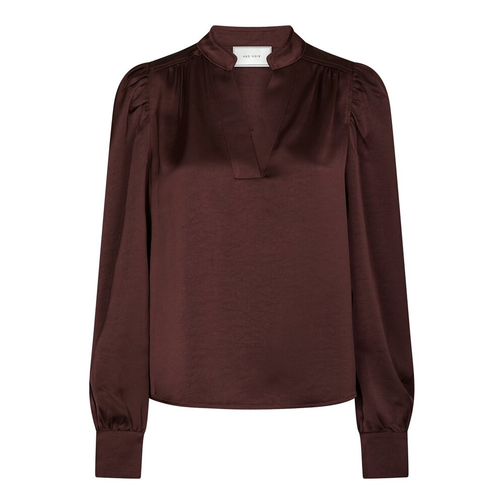 Neo Noir ROSSLYN HEAVY SATEEN BLOUSE - BURGUNDY