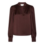 Neo Noir ROSSLYN HEAVY SATEEN BLOUSE - BURGUNDY