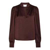 ROSSLYN HEAVY SATEEN BLOUSE - BURGUNDY